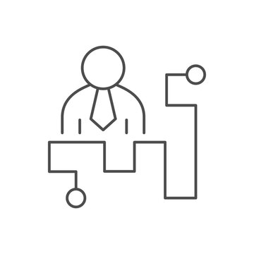 Business solution line outline icon