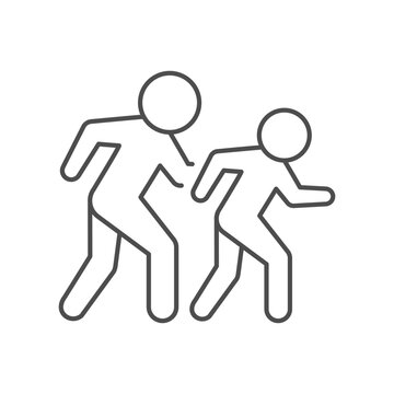 Running people line outline icon