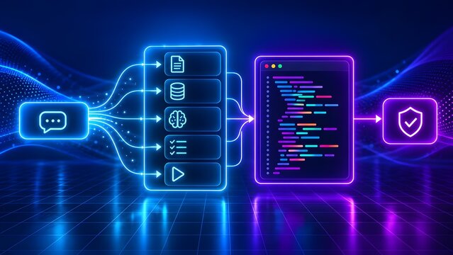 End-to-end automated software engineering and DevSecOps pipeline from prompt input to cognitive processing, code synthesis, and security auditing
