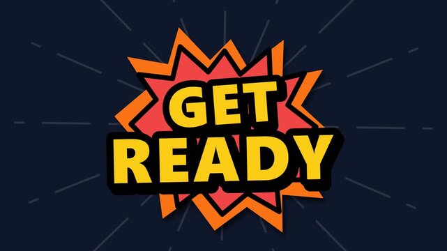 Animated Dark Comic Get Ready Title Screen Video Overlay