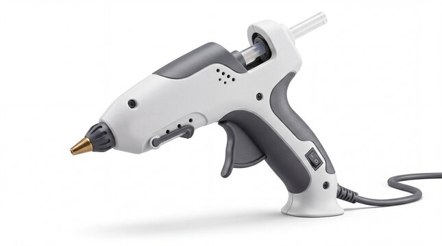 Hot glue gun tool on white background