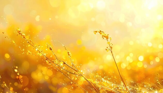 Golden hour field - A radiant landscape of sunlit grasses.