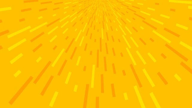 Abstract Orange yellow comic radial burst background with twinkling glitter particles, looping motion graphic