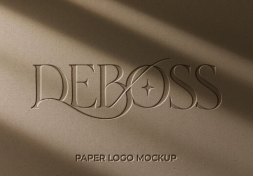 Debossed Paper Logo Mockup For Branding And Merchandise Design
