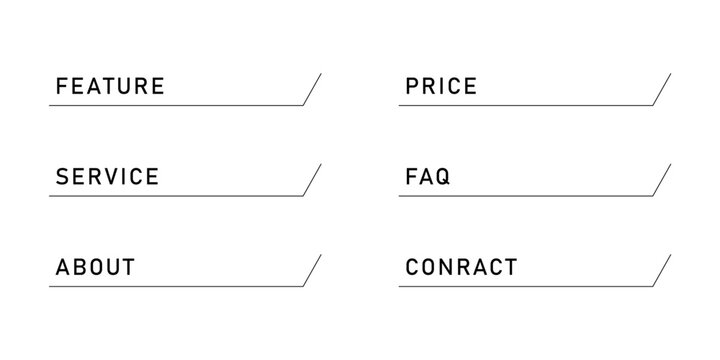 Web Navigation Title Heading Line Set