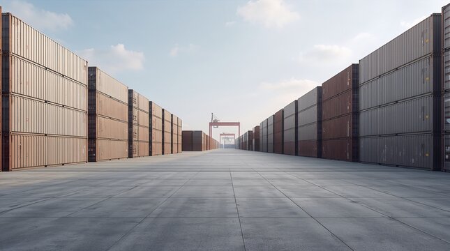 Commercial Shipping Container Yard and Freight Logistics Infrastructure