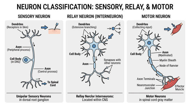 Neuron Classification: Sensory, Relay, and Motor