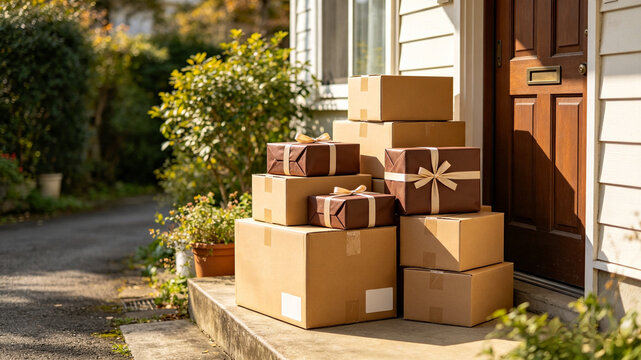 Parcels & Gift Boxes at Home Entrance