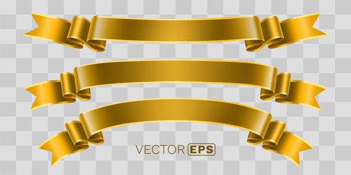 Elegant Golden Ribbon Banners