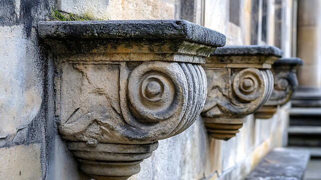 Stone Corbels on Old Building.