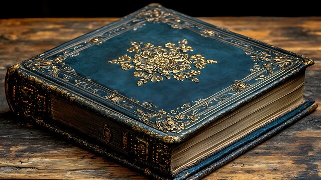 Vintage Ornate Blue Book.