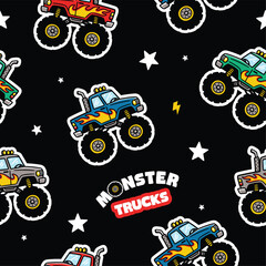 Monster Truck Pattern Background  © atap