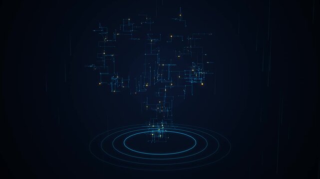Dynamic digital network connection data visualization abstract technology background loop for presen