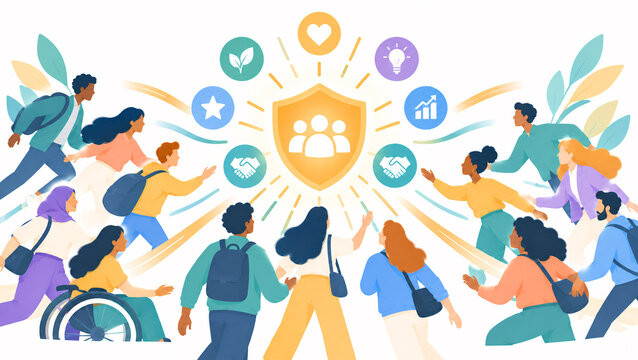 Strong culture talent retention advantage flat vector