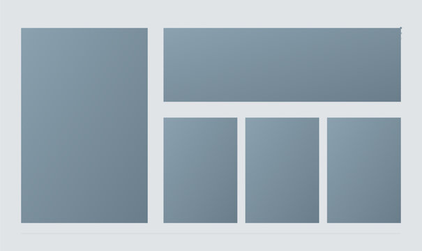 Website wireframe layout vector template with grid structure for web design and digital presentation