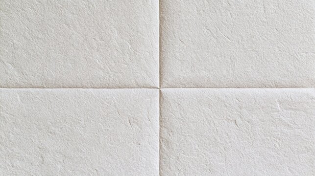 Textured paper tiles with intersecting seam in close view