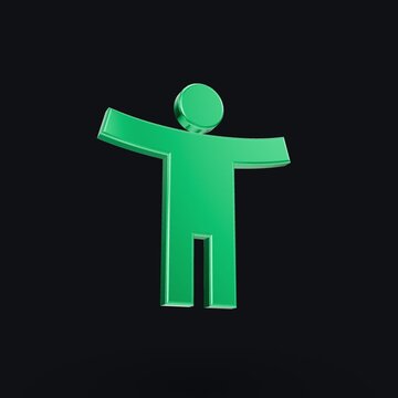 A 2x2 grid featuring 3d glossy green accessibility icons rotating against a dark background, demonstrating equal rights and user support symbols in a clean modern motion design animation loop.