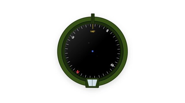 Prismatic Surveying Compass Land Navigation Vector Motion Graphic