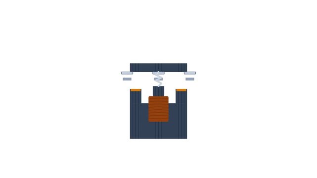 Magnetic Contactor Core and Armature Mechanical Motion Graphic