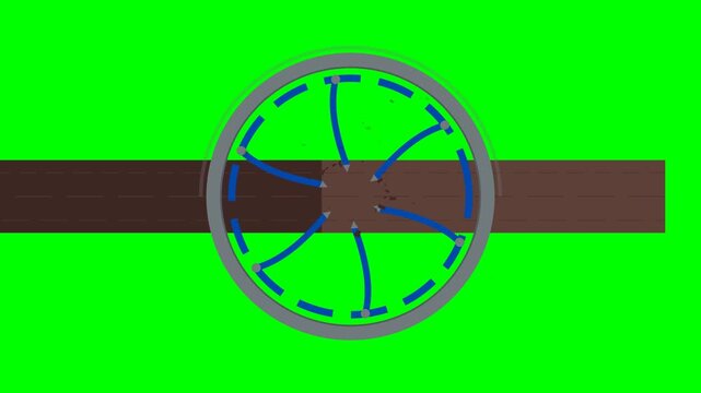 Automated Log Debarking Machine Rotating Ring Cutterhead Kinematics in Manganese Steel and Cobalt Blue
