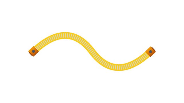 Yellow Polymer Coated Corrugated Stainless Steel Flexible Gas Connector Hose with Brass Fittings S-Curve Loop