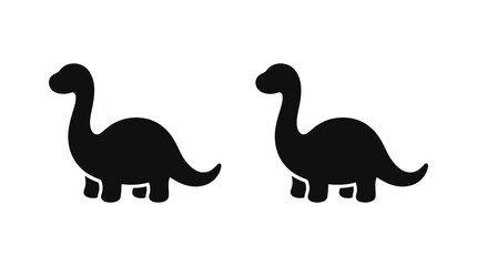 Two brontosaurus dinosaur silhouettes against a white background © Ambiya