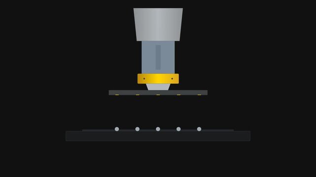 Precision Flip-Chip Thermocompression Bonder Collet Pressing Micro-Die onto Solder Bumps with Flux Halos