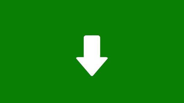 animated bouncing slide to down arrow on green background. directional swipe arrow, animated arrow pointing to downwards . down arrows moving icon