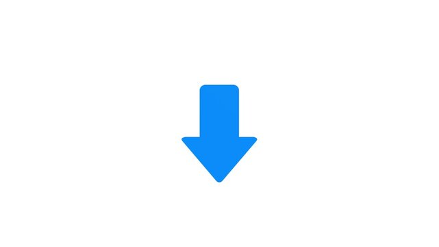 animated bouncing slide to down arrow on white background. directional swipe arrow, animated arrow pointing to downwards . down arrows moving icon