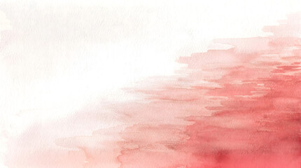 Streaked coral and red watercolor brush strokes intensify toward one edge over a soft white paper background © MaximArt