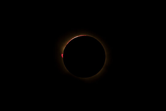 Solar Eclipse with Prominences from Espejo, Alava, Spain