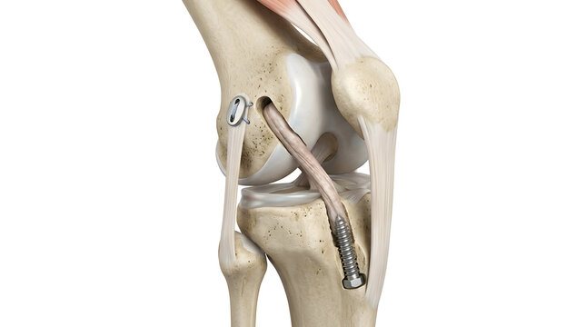 Anterior cruciate ligament reconstruction graft secured with interference screw and femoral suspensory button