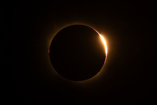 Solar Eclipse with Prominences from Espejo, Alava, Spain