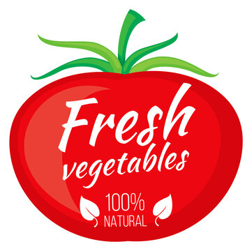 Tomato shape fresh natural food retail logo