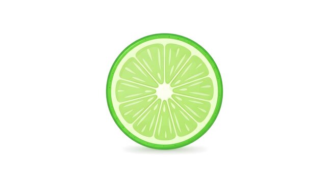 Fresh lime fruit slice icon isolated on white background