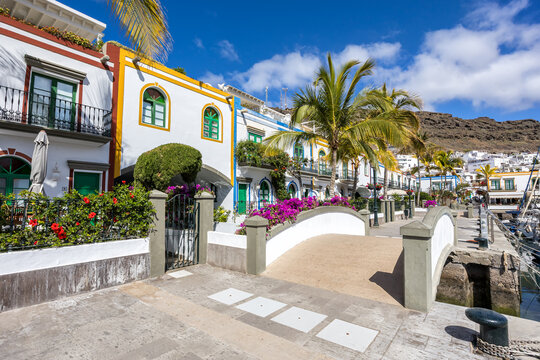 Gran Canaria Canary Islands typical houses in Puerto de Mogan holiday in Spain
