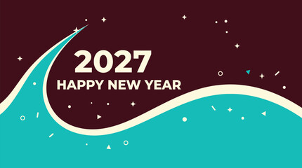 A vibrant and modern new year 2027 background vector perfect for celebrations digital designs and festive greetings with a dynamic flair © MstFatema
