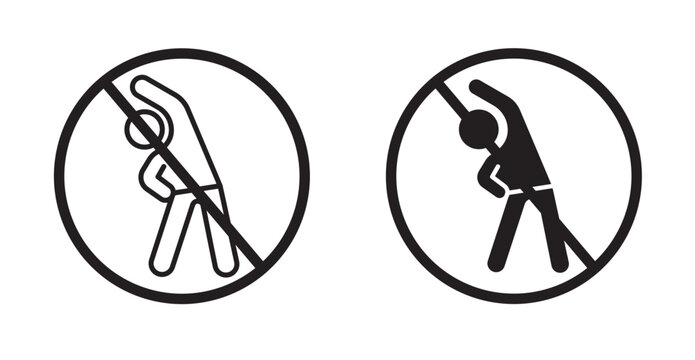 avoid exercise icon in black stroke and fill
