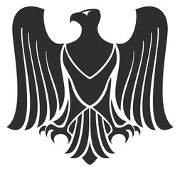 Fototapeta premium A black eagle with its wings spread out