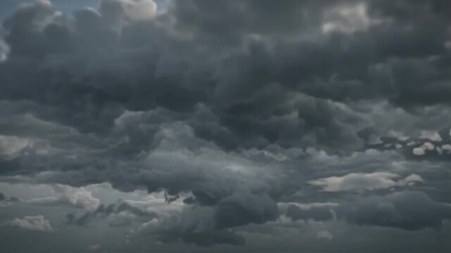 Dark storm clouds moving across the sky in fast motion footage