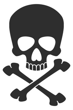 A skull with a cross on it