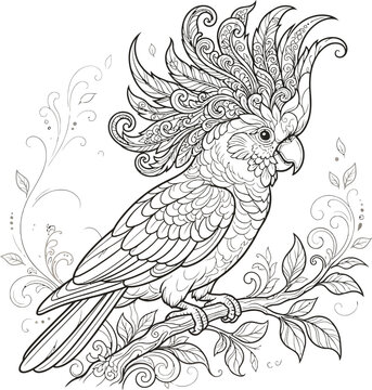 vector illustration of a parrot
