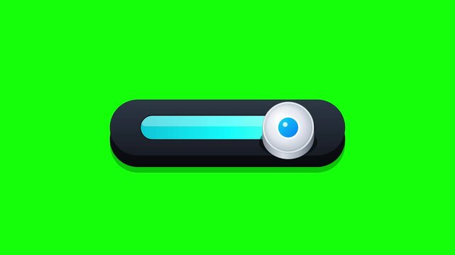 3D Minimalist Toggle Switch Slider Button Element on Green Screen Chroma Key