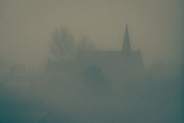 Church in the fog