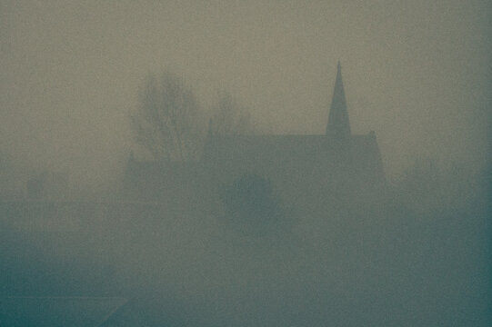 Church in the fog