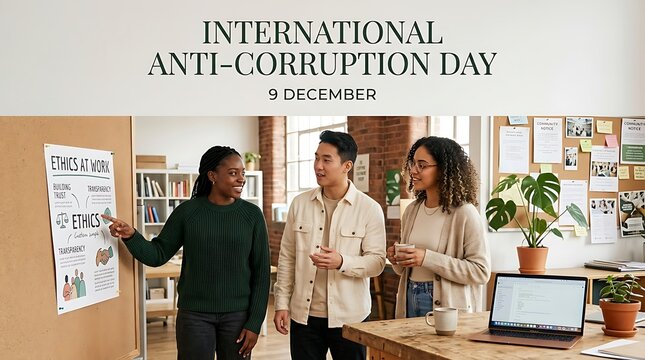 Diverse team discusses ethics for international anti-corruption day