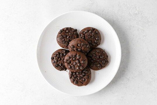 Chocolate cookies with chocolate chips