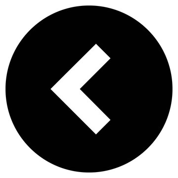 Minimalist left arrow icon in black circle