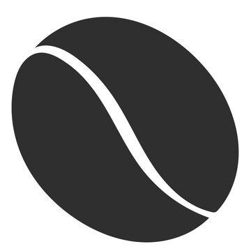 Minimalist coffee bean icon in black and white