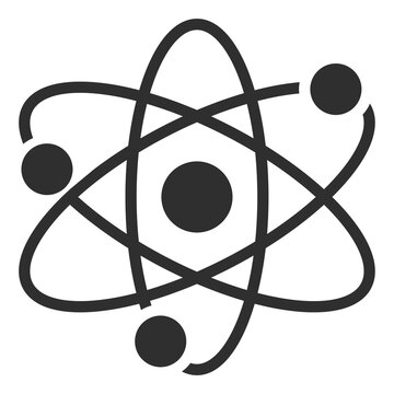 Simple atomic particle illustration with electron orbit